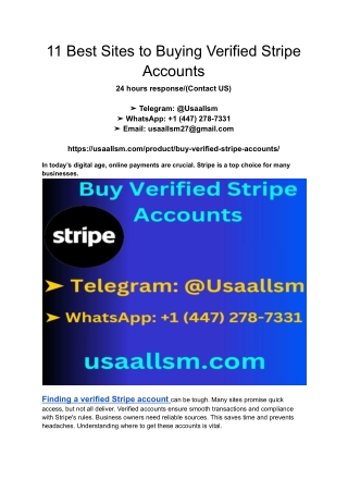 11 Best Sites to Buying Verified Stripe Accounts