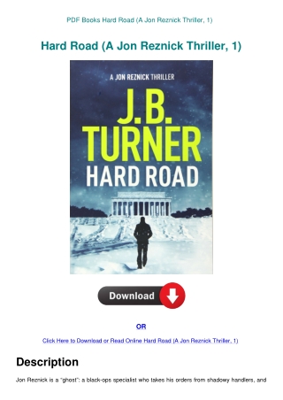 PDF Books Hard Road (A Jon Reznick Thriller  1)