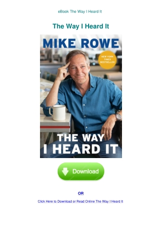 eBook The Way I Heard It