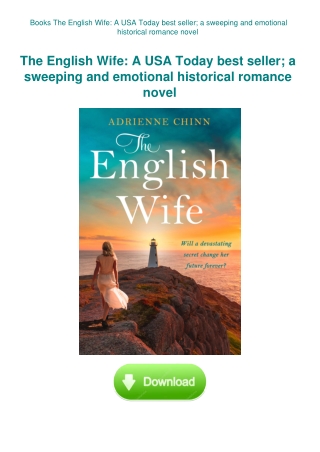 Books The English Wife A USA Today best seller; a sweeping and emotional historical romance novel