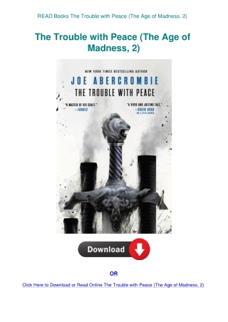 READ Books The Trouble with Peace (The Age of Madness  2)