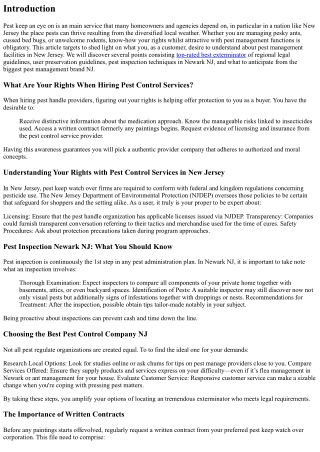 “Understanding Your Rights with Pest Control Services in New Jersey”