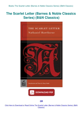 Books The Scarlet Letter (Barnes & Noble Classics Series) (B&N Classics)