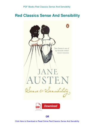 PDF Books Red Classics Sense And Sensibility