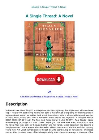 eBooks A Single Thread A Novel