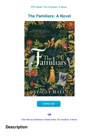 PDF Books The Familiars A Novel