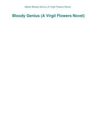 eBook Bloody Genius (A Virgil Flowers Novel)