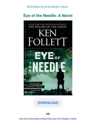 READ Books Eye of the Needle A Novel