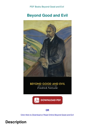 PDF Books Beyond Good and Evil