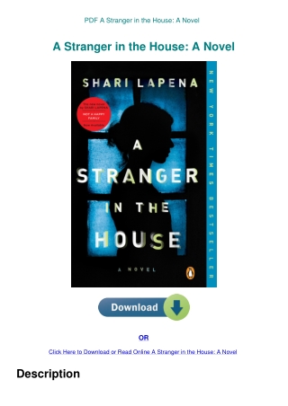 PDF A Stranger in the House A Novel