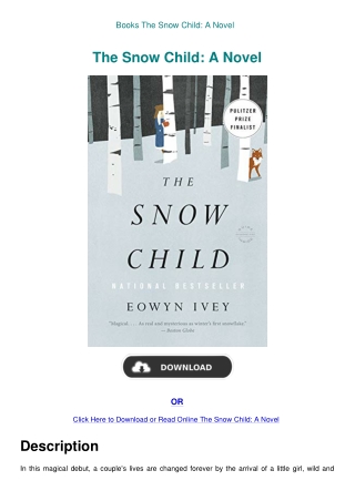 Books The Snow Child A Novel