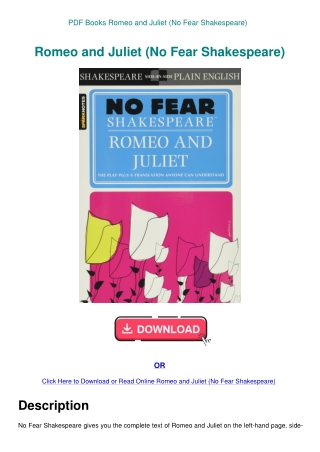 PDF Books Romeo and Juliet (No Fear Shakespeare)