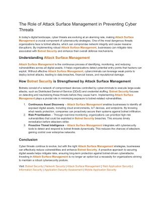 The Role of Attack Surface Management in Preventing Cyber Threats