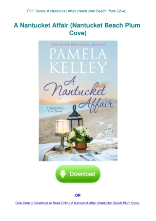 PDF Books A Nantucket Affair (Nantucket Beach Plum Cove)