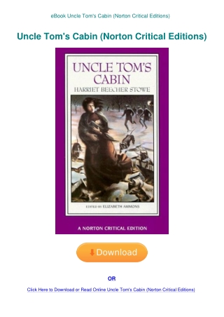 eBook Uncle Tom's Cabin (Norton Critical Editions)