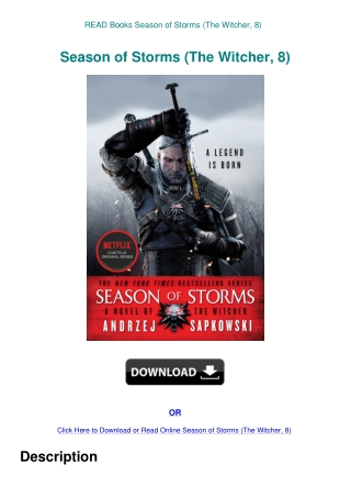 READ Books Season of Storms (The Witcher  8)