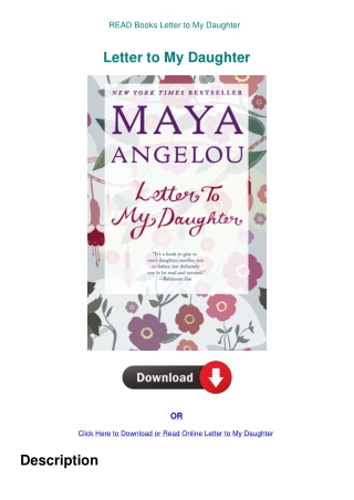 READ Books Letter to My Daughter