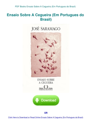 PDF Books Ensaio Sobre A Cegueira (Em Portugues do Brasil)