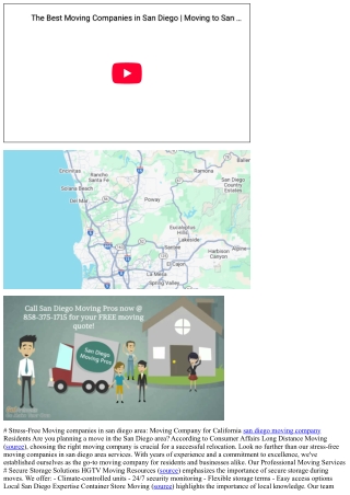 # Stress-Free Moving companies in san diego area: Moving Company for California