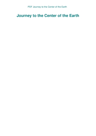 PDF Journey to the Center of the Earth