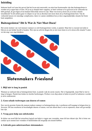 Buitengesloten? Dit Is Wat Je Niet Moet Doen!