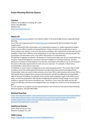 Estate Planning Attorney Queens