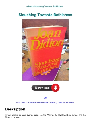 eBooks Slouching Towards Bethlehem
