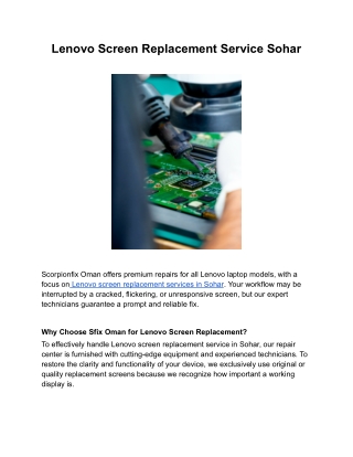 Lenovo Screen Replacement Service Sohar