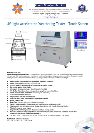 UV Light Accelerated Weathering Tester (Touch Screen)