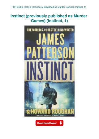 PDF Books Instinct (previously published as Murder Games) (Instinct  1)
