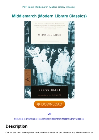 PDF Books Middlemarch (Modern Library Classics)