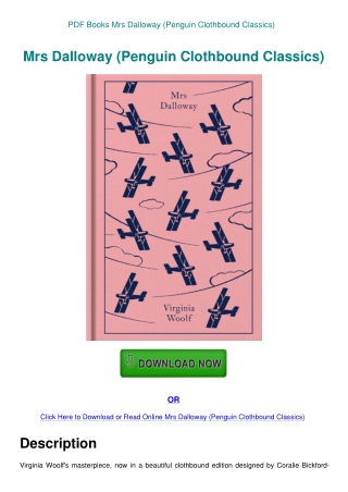 PDF Books Mrs Dalloway (Penguin Clothbound Classics)