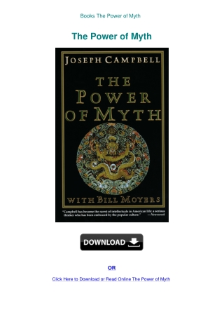 Books The Power of Myth