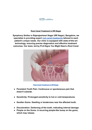 Root Canal Treatment in RR Nagar