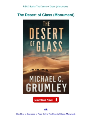 READ Books The Desert of Glass (Monument)