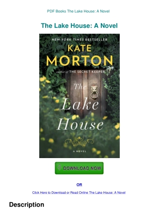 PDF Books The Lake House A Novel