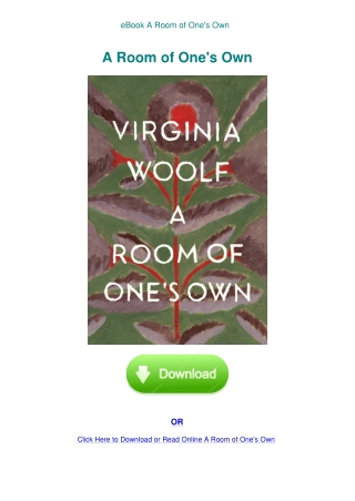 eBook A Room of One's Own