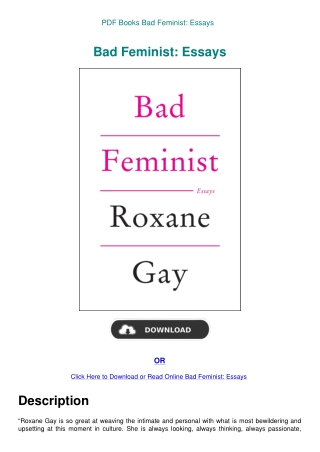 PDF Books Bad Feminist Essays