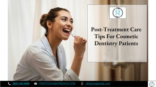 Post-Treatment Care Tips For Cosmetic Dentistry Patients