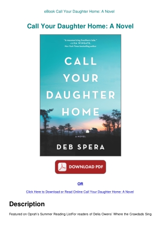 eBook Call Your Daughter Home A Novel