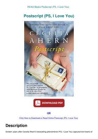 READ Books Postscript (PS  I Love You)