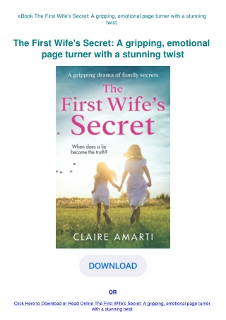 eBook The First Wife's Secret A gripping  emotional page turner with a stunning twist