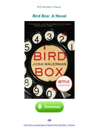 PDF Bird Box A Novel
