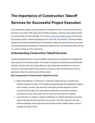 _Construction Takeoff Services