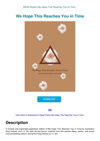 READ Books We Hope This Reaches You in Time