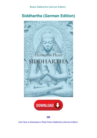 Books Siddhartha (German Edition)