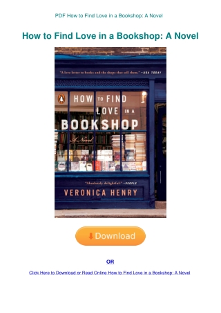 PDF How to Find Love in a Bookshop A Novel