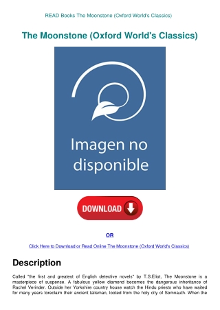 READ Books The Moonstone (Oxford World's Classics)