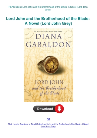 READ Books Lord John and the Brotherhood of the Blade A Novel (Lord John Grey)