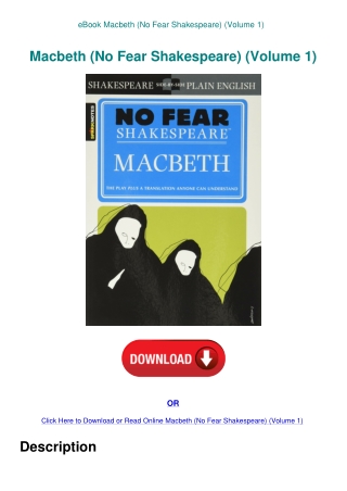 eBook Macbeth (No Fear Shakespeare) (Volume 1)